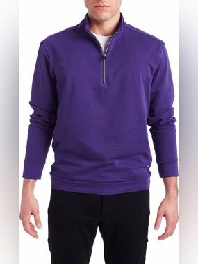 Pino‎ By Pinoporte Mario Quarter Zip Pullover Sweatshirt Purple XL Athleisure